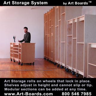 Art Storage Systems; for making art and storing art. Made in Brooklyn by Art Boards Archival Art Supply.