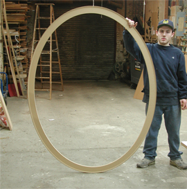 Oval Canvas Stretchers 72" tall  custom made by Oval shaped canvas stretchers for making elliptical paintings made for artists by Art Boards Archival Art Supply.