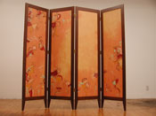Folding screen with removable painting.