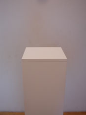 This sculpture base has a removable top and can made in painted and natural wood clear or stained finishes.