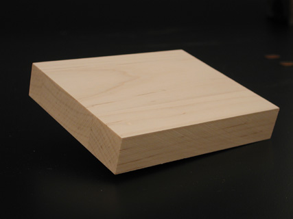 Maple wood cutting block for woodcut carving and making printmaking prints.