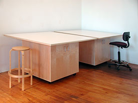Art Studio tables can be used in conference rooms with stools or chairs.