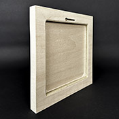 Art Boards™ Maple Cradled Art Panel back shows the veneered side edge and hanging slot in the cradle.