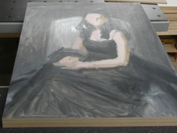 Mounted underpainting painted in oils to Archival Art Panel.