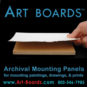 Arches Cold Press Paper is Mounted to Art Boards Drawing and Painting panels  with Archival reversible adhesives.