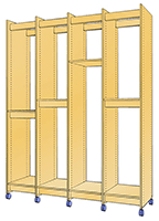 Art Studio Art Storage System is 75.75" wide for the storage of art.