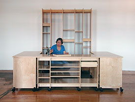 Art Boards Modular Art Studio Furniture rollls on wheels.