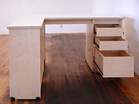 Art Storage Studio Desk with locking Drawers