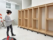 Rolling Art Studio Art Storage System for storing Fine Art Paintings.