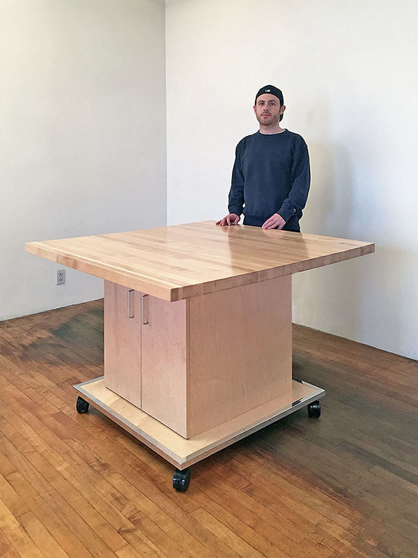Art Studio Mobile Art Work Tables for making art, storing art, and storing artist supplies. Made by Art Boards™ Archival Art Supply in Brooklyn NY