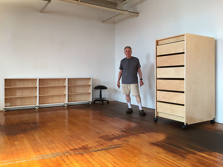 Art Studio Furniture; Art studio art storage drawers for museums