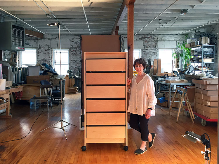 Art Studio Furniture; Art studio art storage drawers for museums