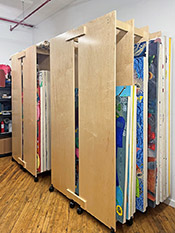 2 Art Storage Systems securely connect to double the interior storage space to be 51” deep.