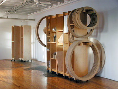 Art Storage System is for safe storage of fine art, including round tondo paintings and canvas stretchers and artists paintings of any shape and size. Made in Brooklyn by Art Boards™ Art Storage Systems.