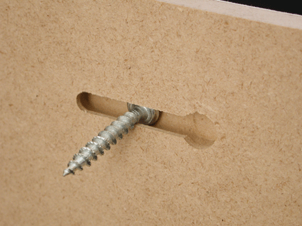Screw is  interlocked in the back of archival paper mounted panel. panel